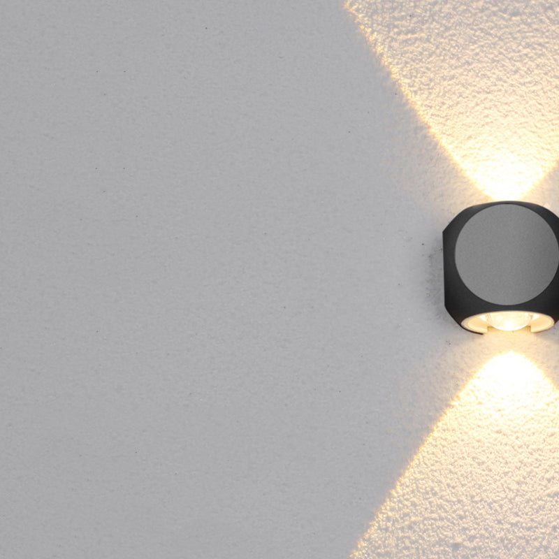 Lámpara de pared LED geométrica negra en moderna simplicidad de aluminio luz de pared impermeable con sombra de vidrio