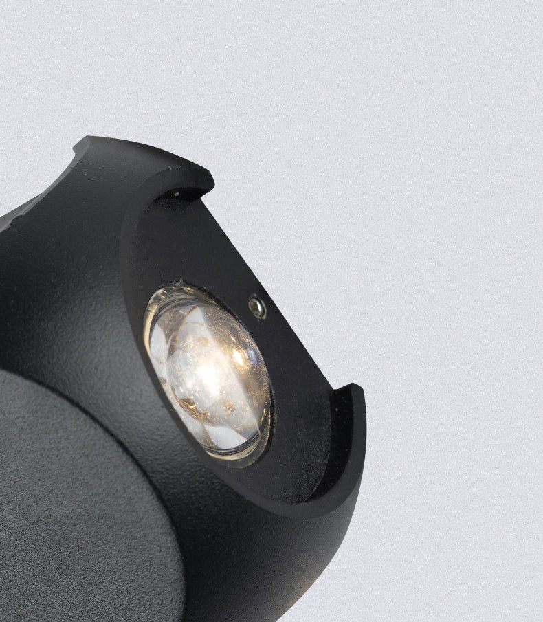 Lámpara de pared LED geométrica negra en moderna simplicidad de aluminio luz de pared impermeable con sombra de vidrio