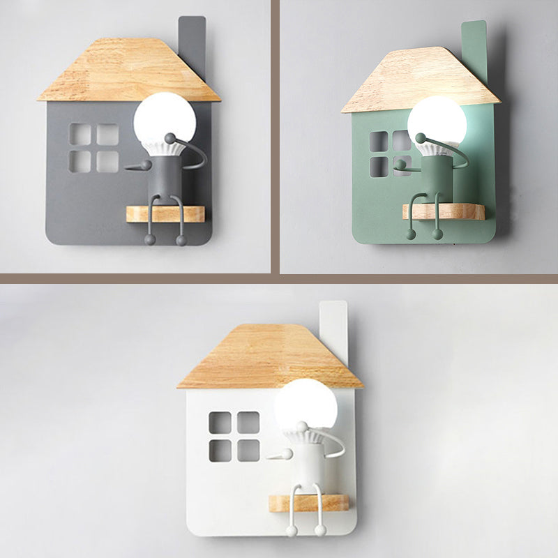 Nordic Modern Wall Mounted Light Wood House 1-Light Wall Lamps for Bedroom