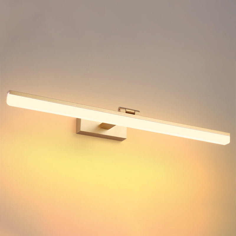 Metal Linear Shade Mirror Wall Lights Modern 1 Head Wall Mount Fixture in Brown