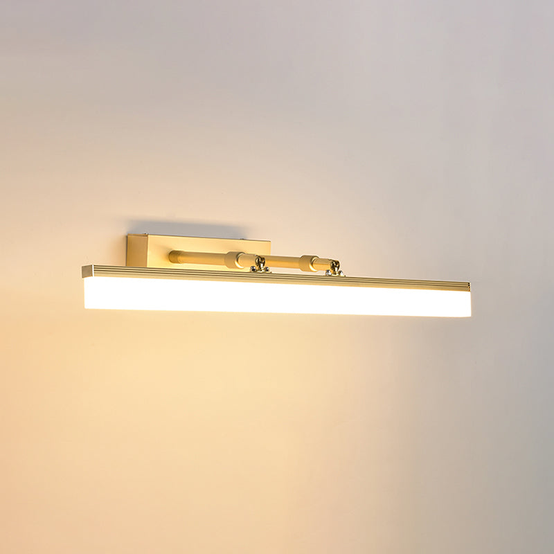 Linear Shade Swing Arm Wall Lighting Modern Style Metal 1 Light Sconce Lamp in Brass