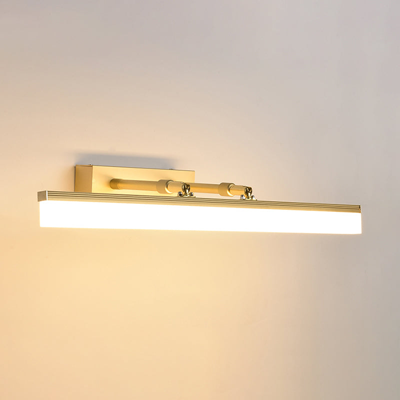 Linear Shade Swing Arm Wall Lighting Modern Style Metal 1 Light Sconce Lamp in Brass