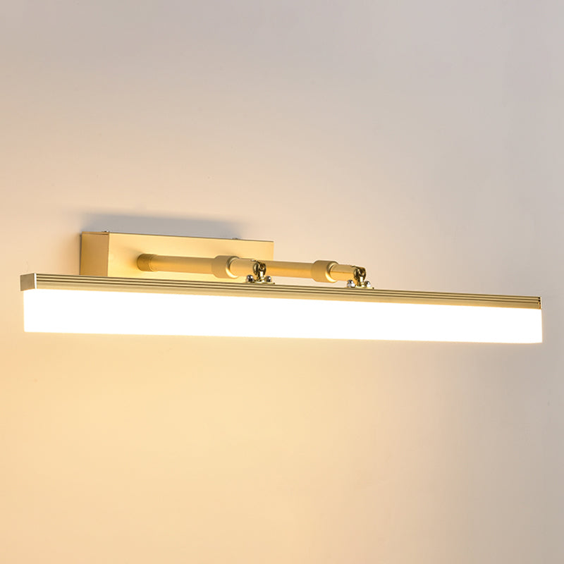 Linear Shade Swing Arm Wall Lighting Modern Style Metal 1 Light Sconce Lamp in Brass