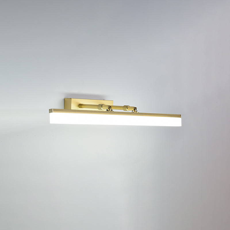 Linear Shade Swing Arm Wall Lighting Modern Style Metal 1 Light Sconce Lamp in Brass