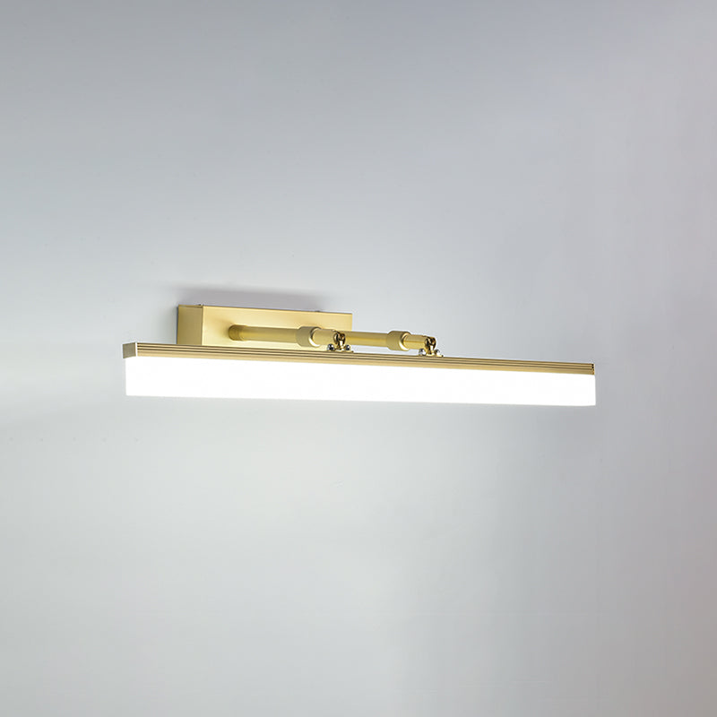 Linear Shade Swing Arm Wall Lighting Modern Style Metal 1 Light Sconce Lamp in Brass