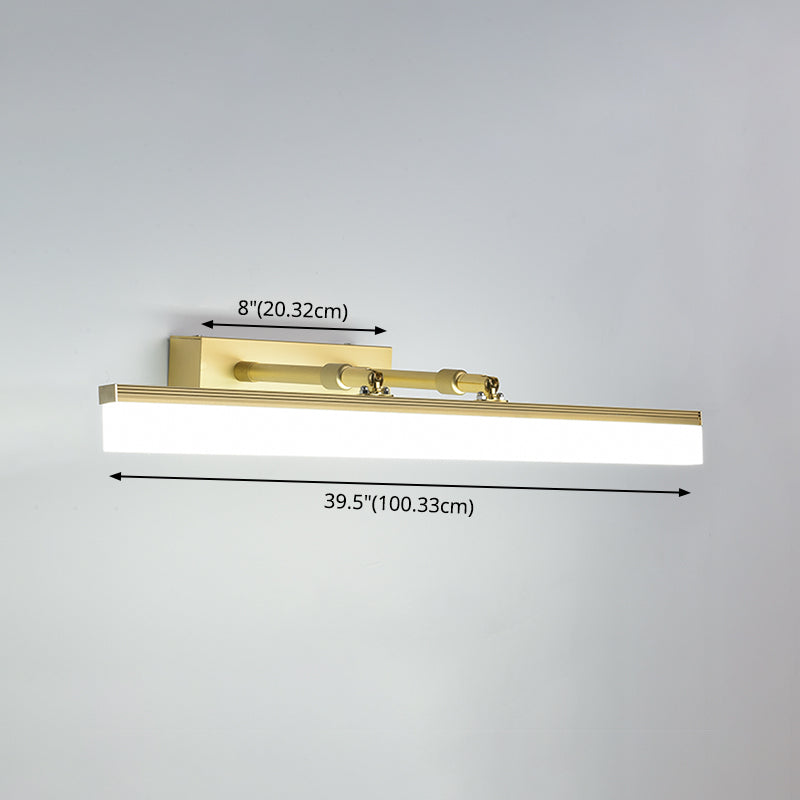 Linear Shade Swing Arm Wall Lighting Modern Style Metal 1 Light Sconce Lamp in Brass