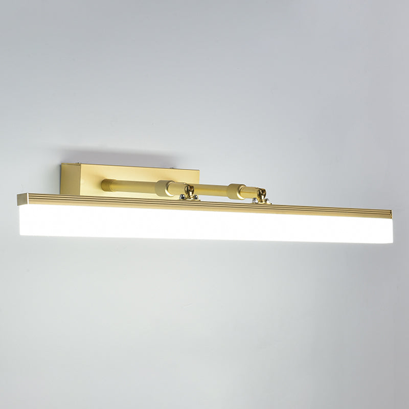 Linear Shade Swing Arm Wall Lighting Modern Style Metal 1 Light Sconce Lamp in Brass