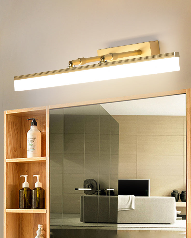 Linear Shade Swing Arm Wall Lighting Modern Style Metal 1 Light Sconce Lamp in Brass