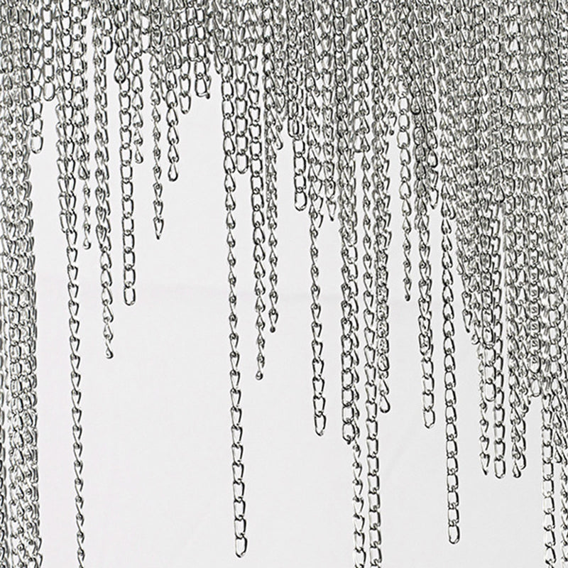 Chrome Postmodern Linear Lighting Fixtures Tassel Aluminum Down Lighting Pendant