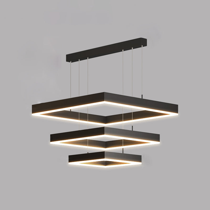 Modern Dining Room Lighting Multiple Squares Chandelier Lighting Fixtures