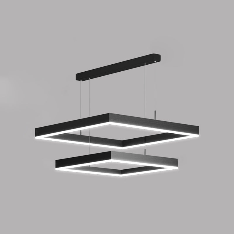 Éclairage de salle à manger moderne plusieurs carrés d'éclairage de lustre