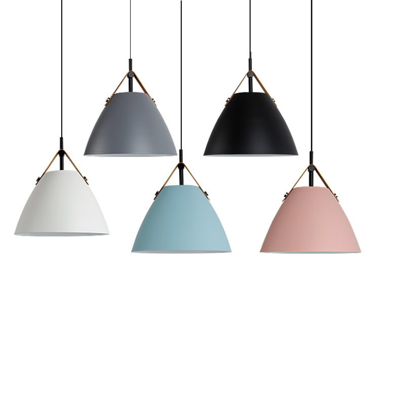 Nordic Macaron Style Hanging Lamp, Conical Shaped Shade Metal Hanging Lighting for Living Room