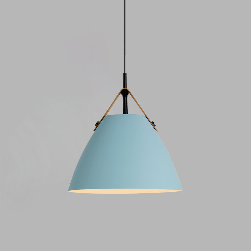 Nordic Macaron Style Hanging Lamp, Conical Shaped Shade Metal Hanging Lighting for Living Room