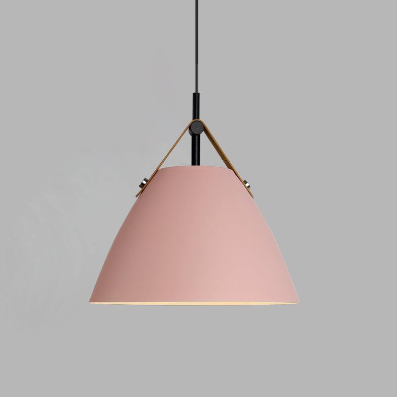 Nordic Macaron Style Hanging Lamp, Conical Shaped Shade Metal Hanging Lighting for Living Room