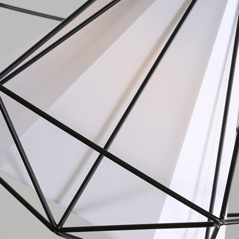 Contemporary Pendant Lights with Cage Shade, Fabric 3-Light Multi Pendant Ceiling Light Fixture