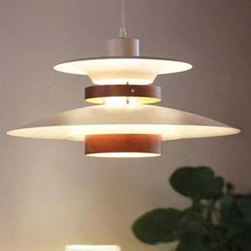 Simplicity Nordic Style Hanging Pendant Lamp, 2-Tier Zinc Single Pendant Lights for Living Room