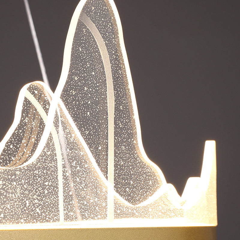 Orbicular Hanging Ceiling Light, Luxurious Acrylic Single Light Hanging Light Fixtures in Gold