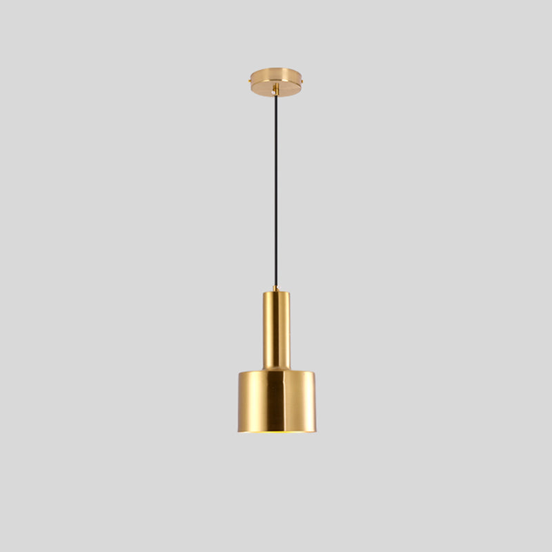 Golden Post Modern Style 1-Light Hanging Lamp 
Geometric Simplicity Lighting Fixture for Bedroom