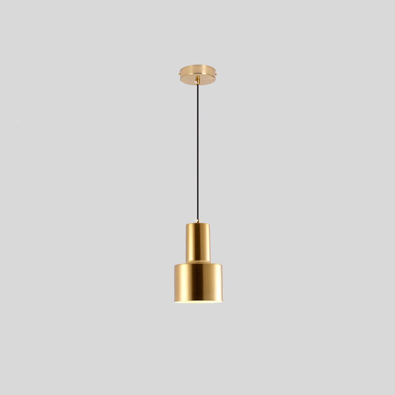 Golden Post Modern Style 1-Light Hanging Lamp 
Geometric Simplicity Lighting Fixture for Bedroom