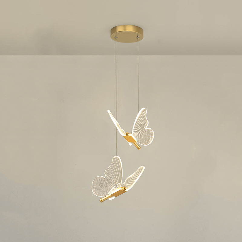 Luxurious Butterfly Style Hanging Ceiling Light, Acrylic Integrated LED Multi Light Pendant Lighting