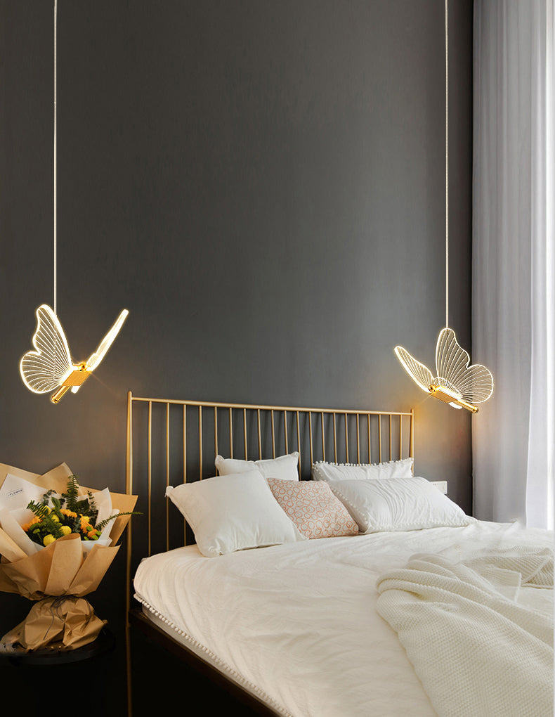 Luxurious Butterfly Style Hanging Ceiling Light, Acrylic Integrated LED Multi Light Pendant Lighting