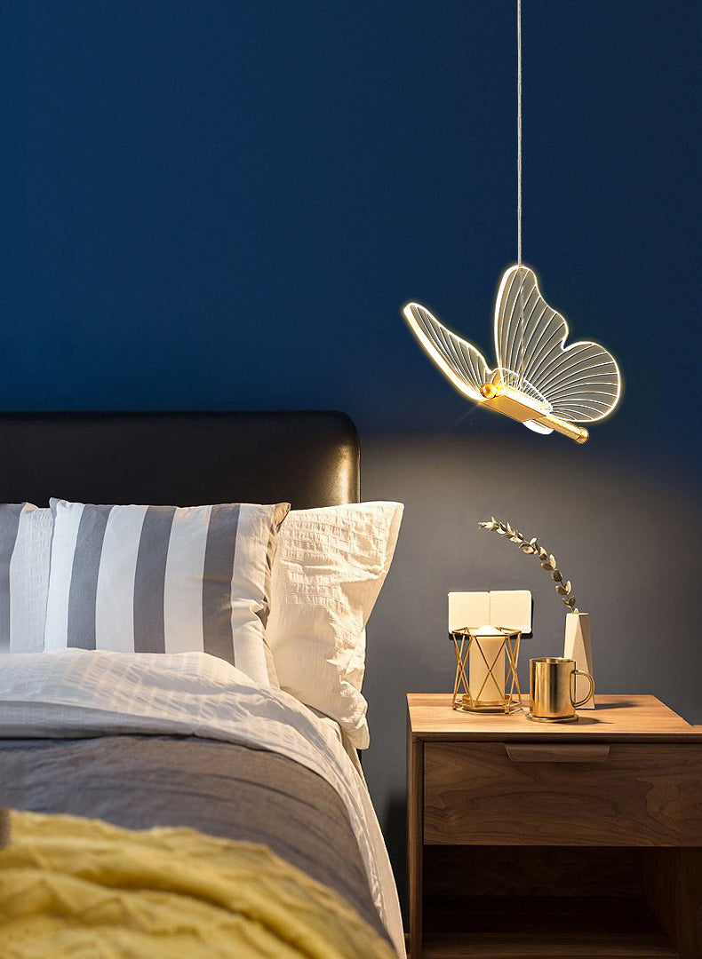 Luxurious Butterfly Style Hanging Ceiling Light, Acrylic Integrated LED Multi Light Pendant Lighting
