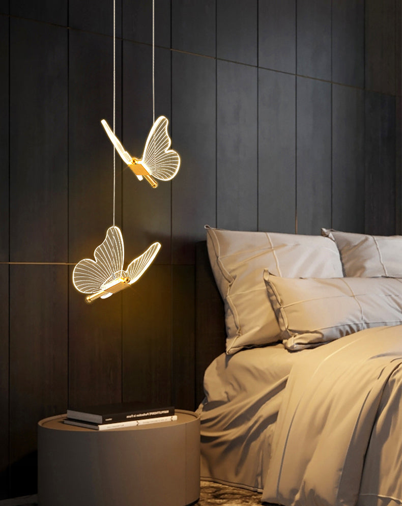 Luxurious Butterfly Style Hanging Ceiling Light, Acrylic Integrated LED Multi Light Pendant Lighting