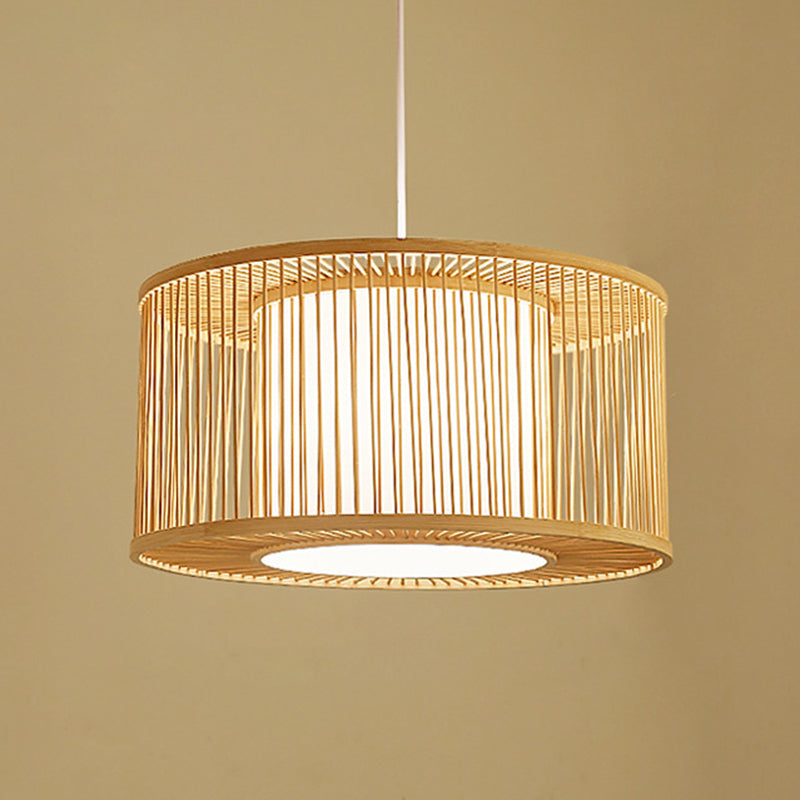 Bamboo Down Lighting Pendant Asia 1-Light Ceiling Light for Dining Room