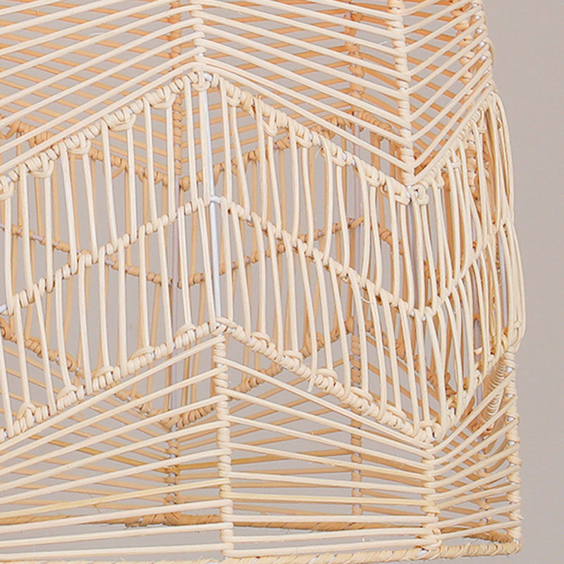 1-Light Bamboo Suspended Lighting Fixture Pendant Light Kit for Tea Room