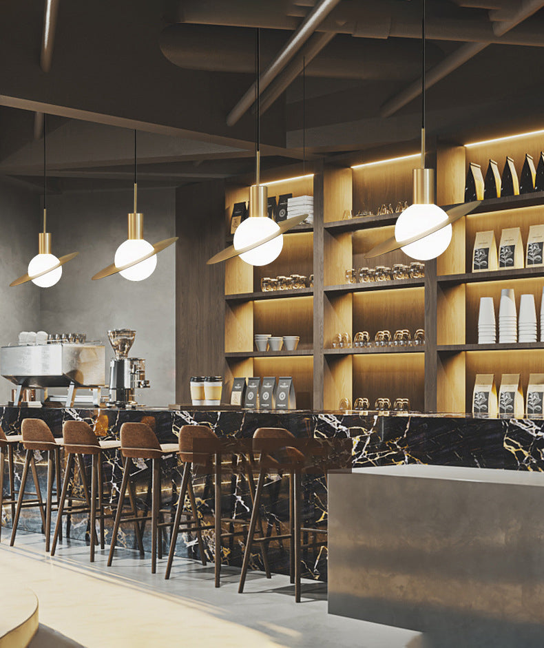 Contemporary Metal Pendant Light Fixture 1-Light Hanging Ceiling Light