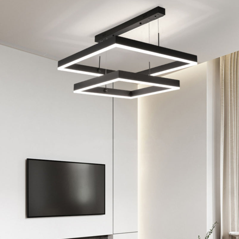 Modern Chandeliers For Dining Room Multiple Squares Hanging Light Fixtures