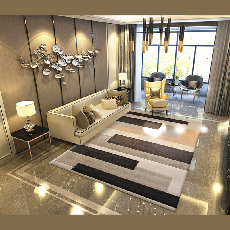 Trendy Home Decoration Carpet Geometric Pattern Area Rug Polyester Stain Resistant Indoor Carpet