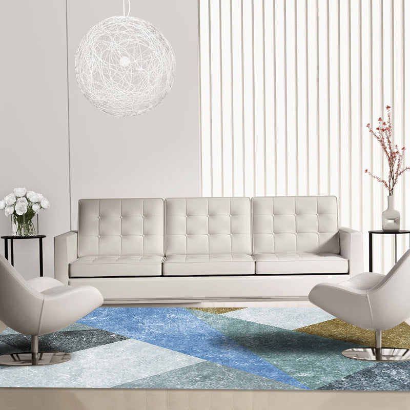 Modern Geometric Pattern Carpet Polyester Area Rug Stain Resistant Indoor Carpet for Home Decoration
