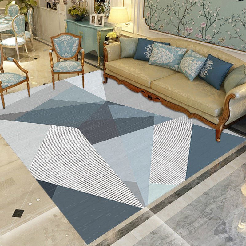 Modern Geometric Pattern Carpet Polyester Area Rug Stain Resistant Indoor Carpet for Home Decoration