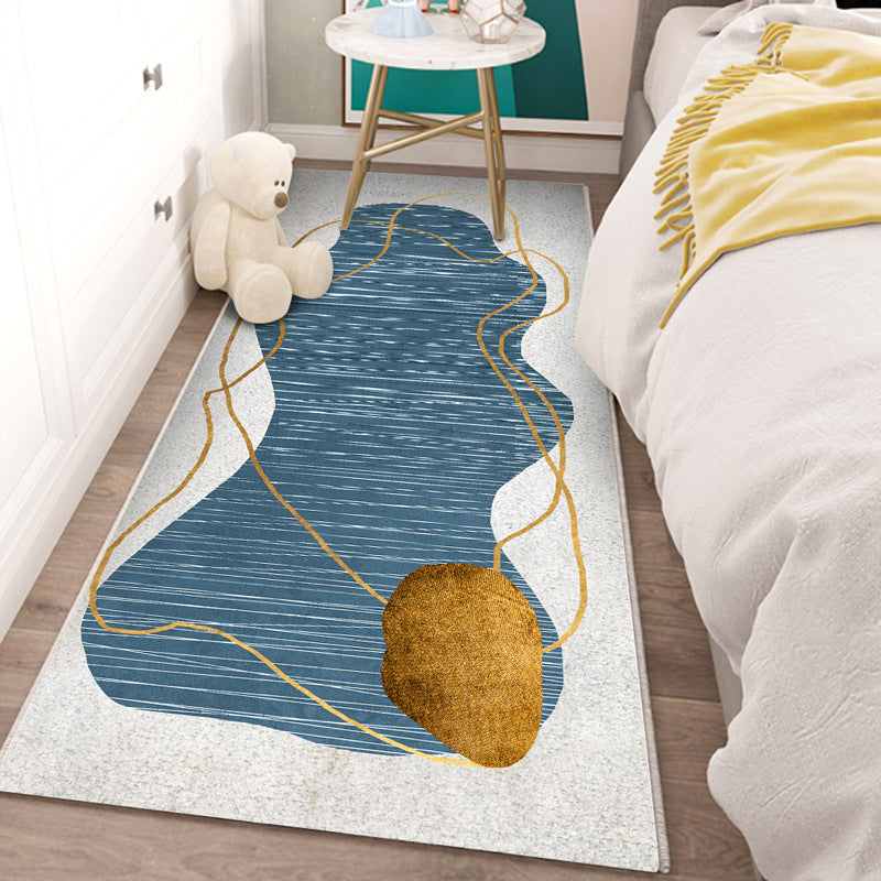 Modern Indoor Carpet Contrast Panel Polyester Rug Stain Resistant Carpet for Bedside