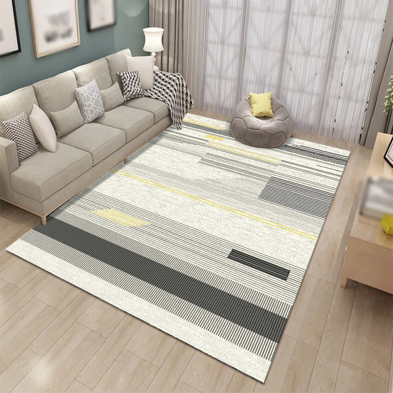 Trendy Geometric Pattern Carpet Polyester Area Rug Stain Resistant Indoor Carpet for Living Room