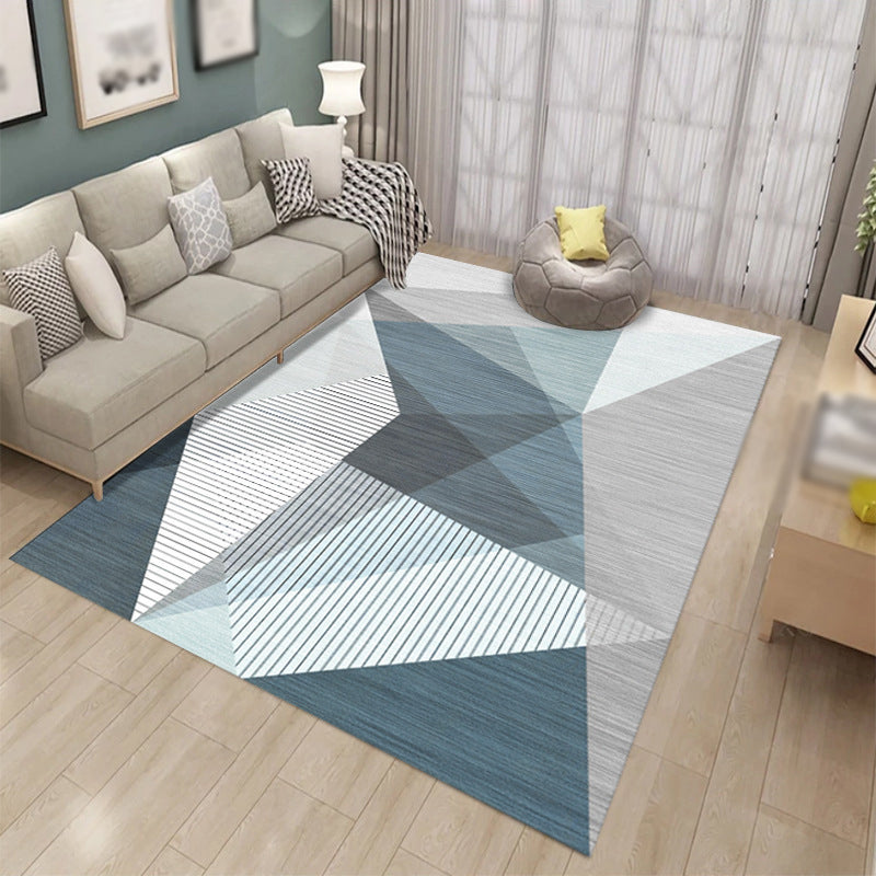 Trendy Geometric Pattern Carpet Polyester Area Rug Stain Resistant Indoor Carpet for Living Room