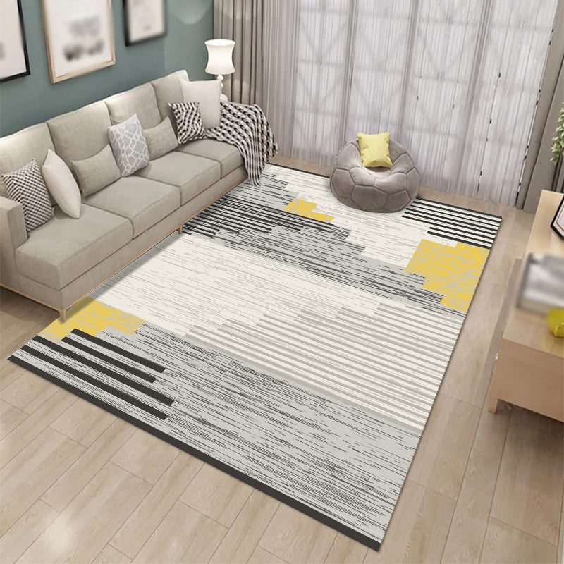 Trendy Geometric Pattern Carpet Polyester Area Rug Stain Resistant Indoor Carpet for Living Room