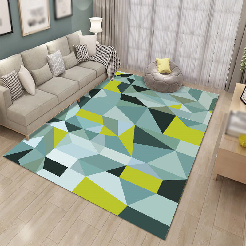 Contemporary Triangle Pattern Carpet Polyester Area Rug Pet Friendly Indoor Carpet for Living Room