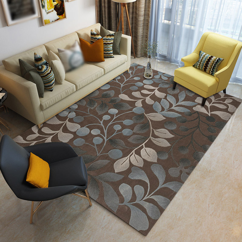 Modern Indoor Rug Minimalist Fish Print Polyster Carpet Washable Anti-Slip Carpet for Living Room