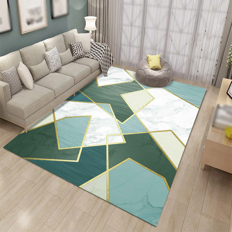 Simplicity Triangle Pattern Carpet Polyester Area Rug Pet Friendly Indoor Carpet for Living Room