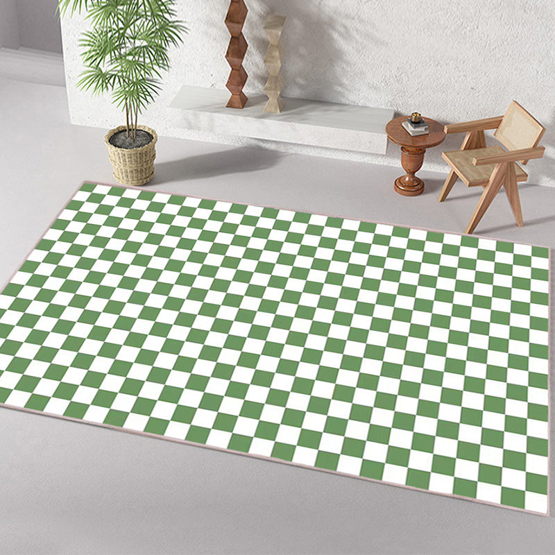 Modern Home Decoration Carpet Checkered Pattern Area Rug Polyester Stain Resistant Indoor Carpet