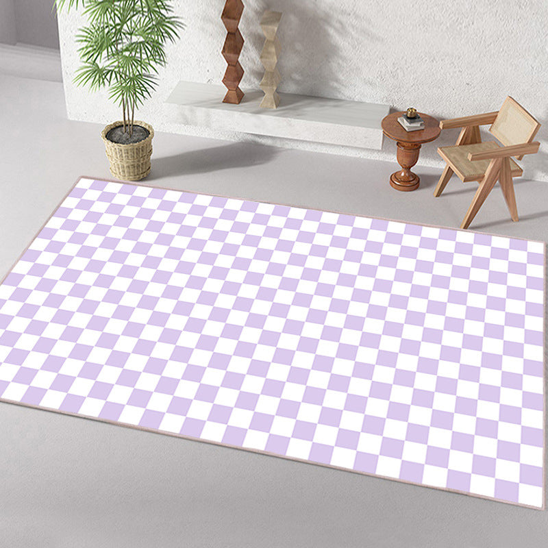 Modern Home Decoration Carpet Checkered Pattern Area Rug Polyester Stain Resistant Indoor Carpet