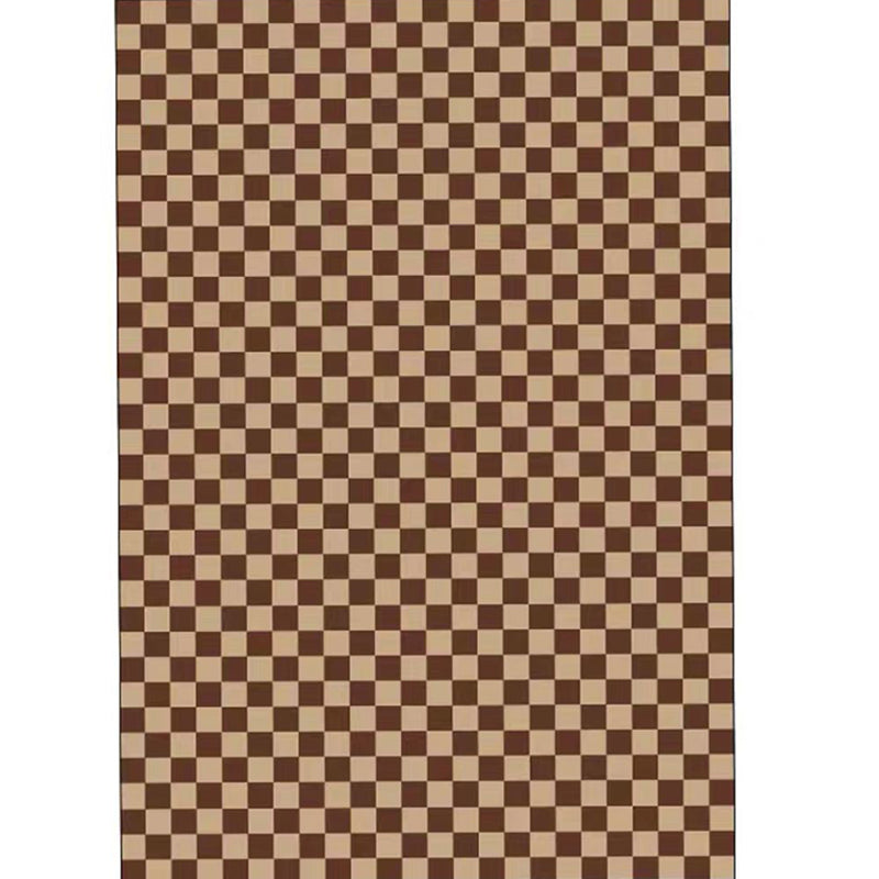Minimalist Checkered Print Carpet Polyester Area Rug Stain Resistant Indoor Carpet for Living Room