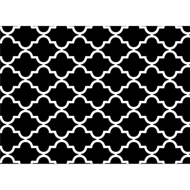 Comfortable Area Rug Geometric Print Polyester Rug Stain Resistant Indoor Carpet