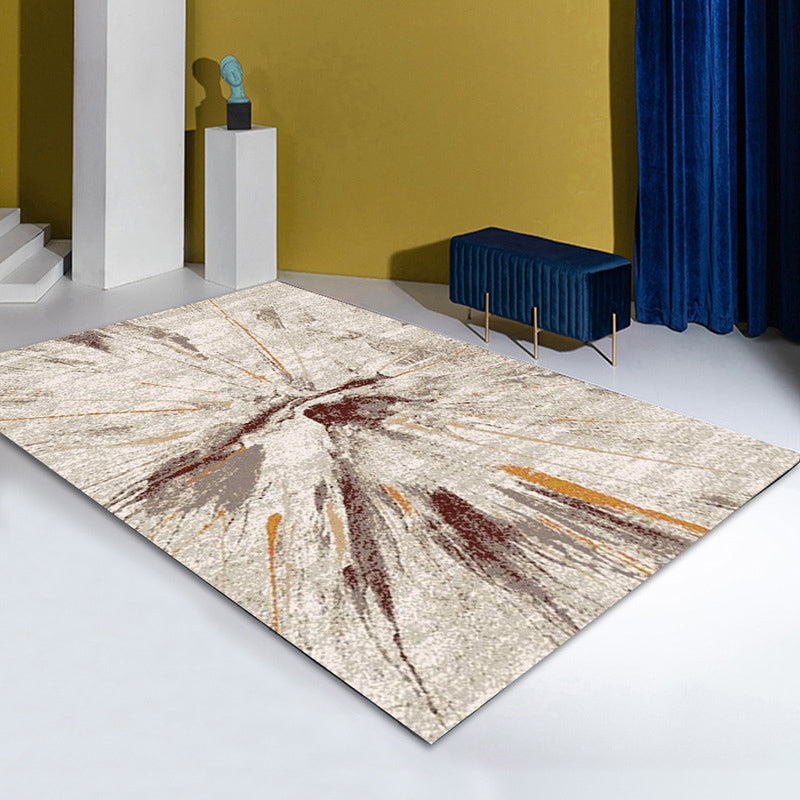 Contemporary Home Decoration Rug Marble Printed Carpet Polyester Non-Slip Backing Indoor Rug