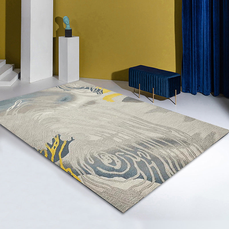 Contemporary Home Decoration Rug Marble Printed Carpet Polyester Non-Slip Backing Indoor Rug