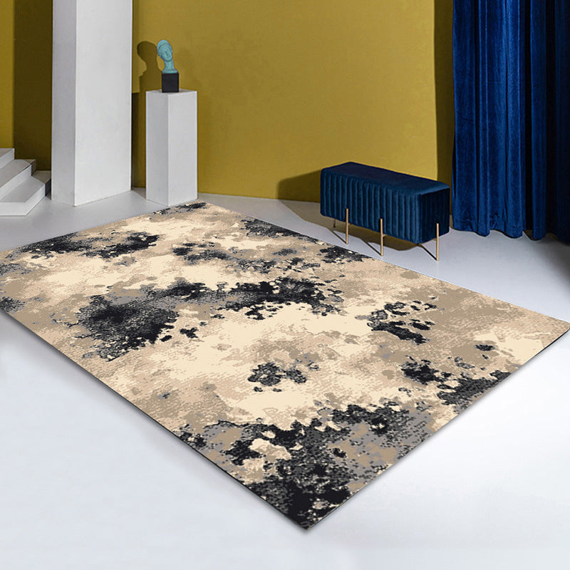Contemporary Home Decoration Rug Marble Printed Carpet Polyester Non-Slip Backing Indoor Rug