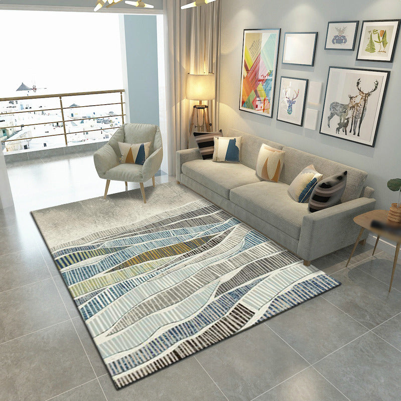 Contemporary Abstract Art Carpet Polyester Area Rug Stain Resistant Indoor Carpet for Living Room