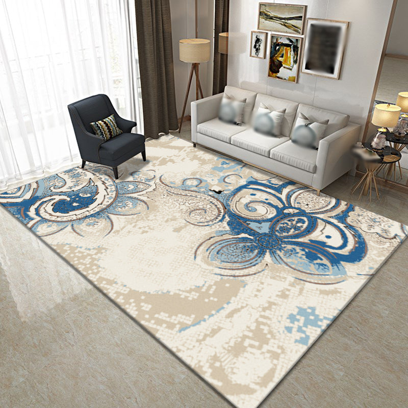Contemporary Abstract Art Carpet Polyester Area Rug Stain Resistant Indoor Carpet for Living Room